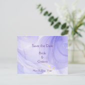 Purple Lavender Swirl Gold Highlite Save the Date Ankündigungspostkarte (Stehend Vorderseite)