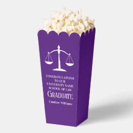 Purple Law School Custom Graduation Party Popcorn Geschenkschachtel
