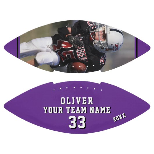 Purple Leather Print Player Name Number Team Photo Football (Paneele)