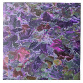 Purple Leaves Foliage Nature Pattern Fliese (Vorderseite)