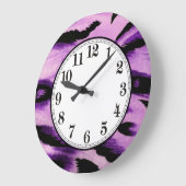 Purple Leopard Große Wanduhr (Winkel)
