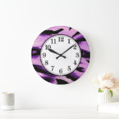 Purple Leopard Große Wanduhr (Zuhause)
