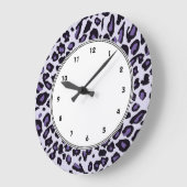Purple leopard print große wanduhr (Winkel)