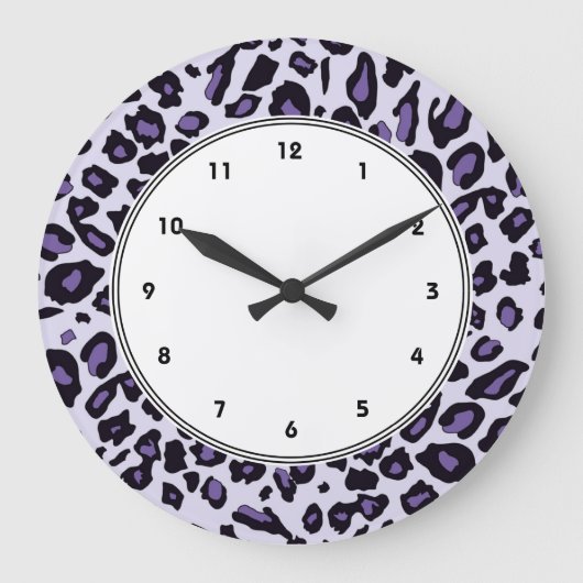 Purple leopard print große wanduhr (Vorderseite)