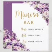 Purple Light Pink Rose Floral Flowers Mimosa Bar (Vorne/Hinten)