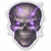 Purple Lightning Skull Die-Cut Sticker (Vorderseite)