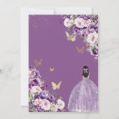 Purple Lilac Blush Floral Quinceanera 15 Sweet 16 Einladung (Rückseite)