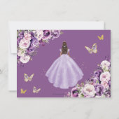 Purple Lilac Floral Quinceanera Save The Date (Rückseite)