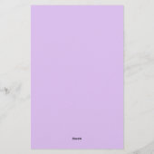 Purple Lilac Minimal Clean Initials Briefpapier (Rückseite)