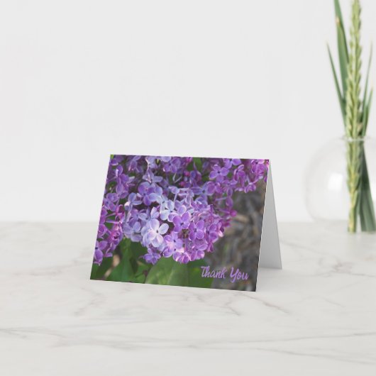 Purple Lilacs Folded Thank You Card Dankeskarte (Vorderseite)