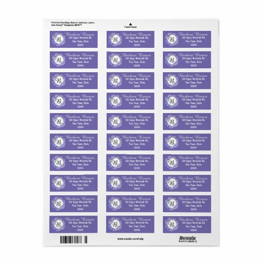 Purple Lilacs Return Address Label (Vorne)