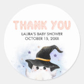 Purple Little Boo Ghost Witch Baby Shower Runder Aufkleber (Vorderseite)