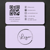 Purple Logo QR Code Professional Visitenkarte