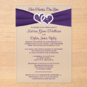 Purple Love Hearts Wedding Invitation Acryleinladungen (Vorderseite)