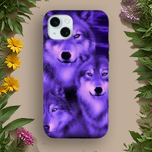 Purple Lunar Wolves Case-Mate iPhone Hülle