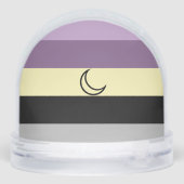 Purple Lunarian flag with moon snow globe Schneekugeln (Rückseite)
