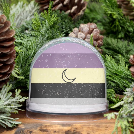 Purple Lunarian flag with moon snow globe Schneekugeln (Winter)