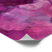 Purple Magenta Gold Alcohol Ink Nebula Flow Poster (Ecke)