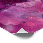 Purple Magenta Gold Alcohol Ink Nebula Flow Poster (Ecke)