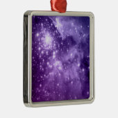 Purple Magic Stars Celestial Space Photo Ornament Aus Metall (Rechts)