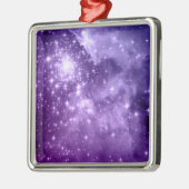 Purple Magic Stars Celestial Space Photo Ornament Aus Metall (Links)