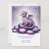 Purple Magical Dragon Baby Shower Einladung (Rückseite)