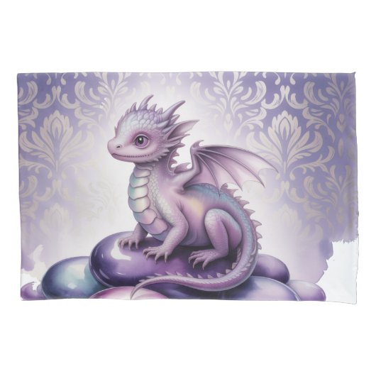 Purple Magical Dragon Baby Shower Kissenbezug (Vorderseite)