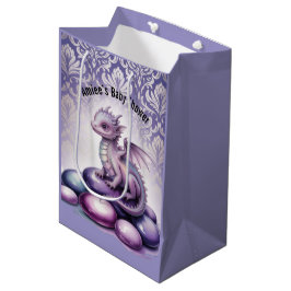 Purple Magical Dragon Baby Shower Mittlere Geschenktüte