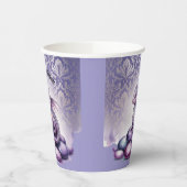 Purple Magical Dragon Baby Shower Pappbecher (Links)