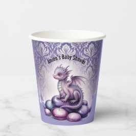 Purple Magical Dragon Baby Shower Pappbecher