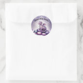 Purple Magical Dragon Baby Shower Runder Aufkleber (Tasche)