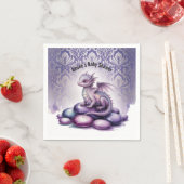 Purple Magical Dragon Baby Shower Serviette (Beispiel)