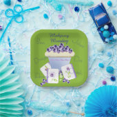 Purple Mahjong Tiles and Blueberry Cupcake Pappteller (Party)