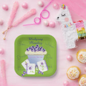 Purple Mahjong Tiles and Blueberry Cupcake Pappteller (Party)