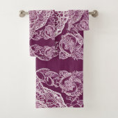 Purple mandala AI art Badhandtuch Set (Insitu)