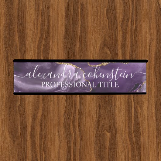 Purple Marble Agate Office Door Sign Türschild