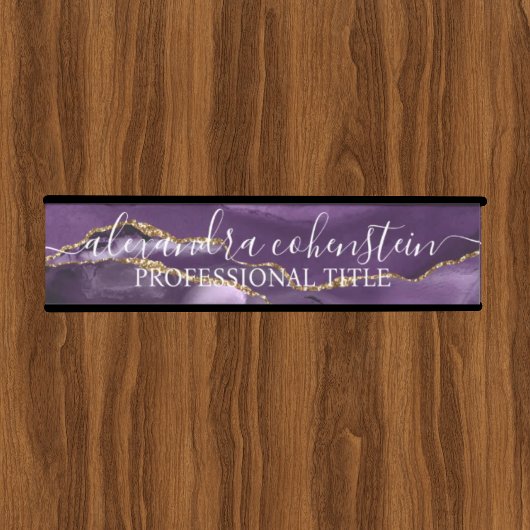 Purple Marble Agate Office Door Sign Türschild