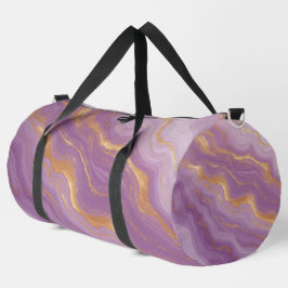 Purple Marble Background With Gold Veins Duffle Bag