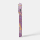 Purple Marble Background With Gold Veins iPhone Hülle (Linke Seite)