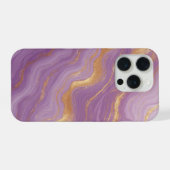 Purple Marble Background With Gold Veins iPhone Hülle (Rückseite (Horizontal))