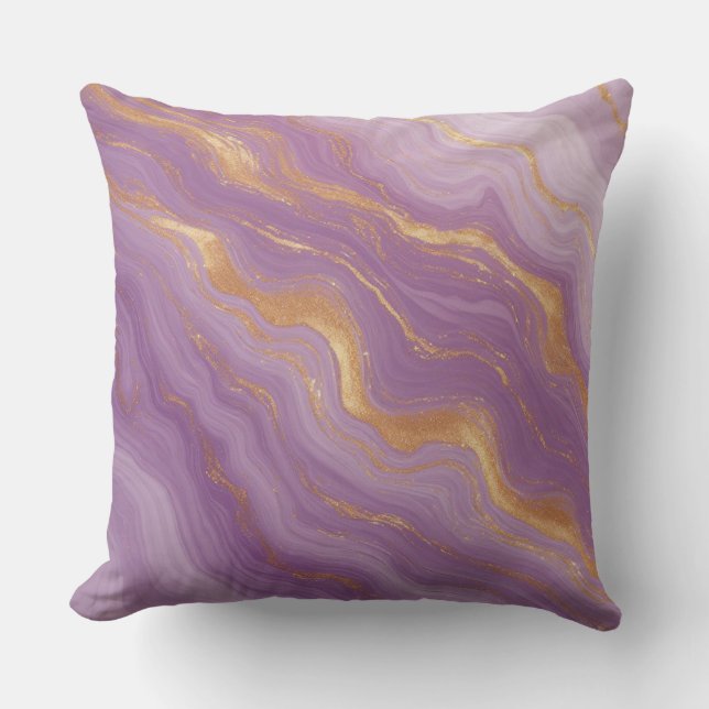 Purple Marble Background With Gold Veins Kissen (Vorderseite)