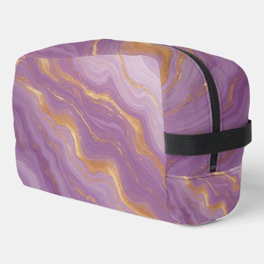Purple Marble Background With Gold Veins Waschbeutel (Linke Seite)