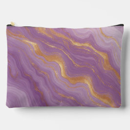 Purple Marble Background With Gold Veins Zubehörtasche