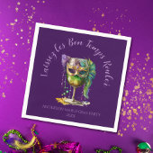 Purple Mardi Gras Mask  Serviette