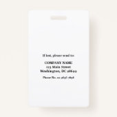 Purple Medical Doctor Aged Care Security Photo ID Ausweis (Rückseite)