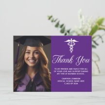 Purple Medical School Graduation Photo Custom