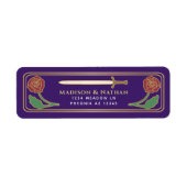 Purple Medieval Fantasy Gold Sword Wedding Label (Vorne)