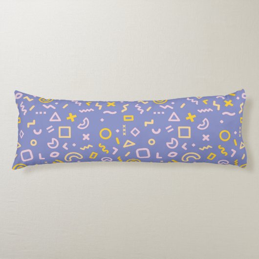 Purple Memphis Pattern Body Pillow Seitenschläferkissen (Vorderseite)