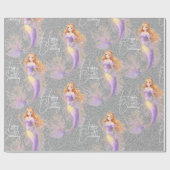Purple mermaid  geschenkpapier (Flach)