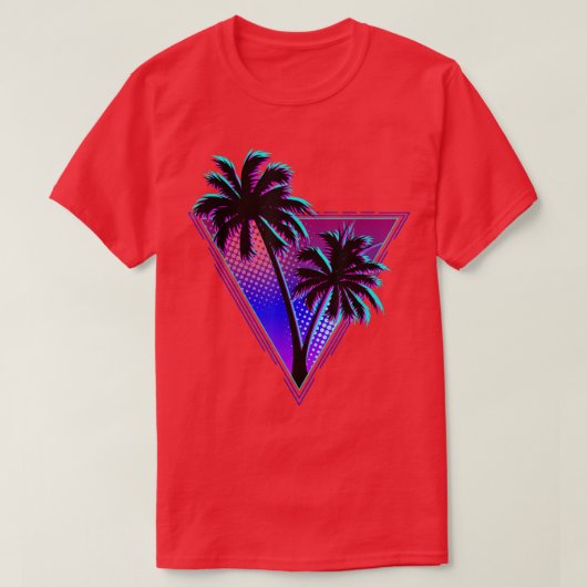 Purple Midnight Retro Palm Tree Silhouette Design  T-Shirt (Design vorne)